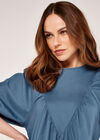V Yoke Dress, Blue, large