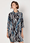 Zebra Soft Touch Cocoon Mini Dress, Teal, large