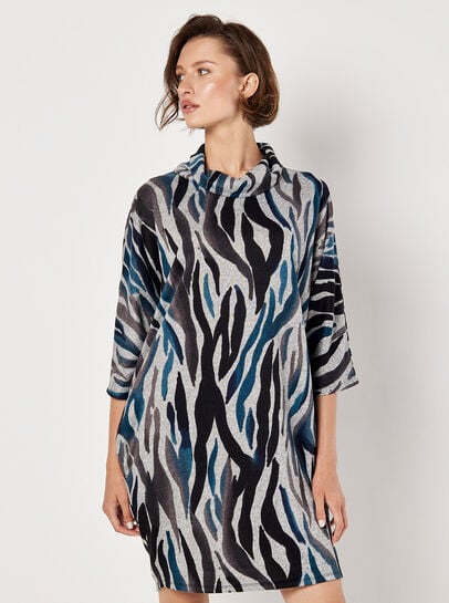 Zebra Soft Touch Cocoon Mini Dress