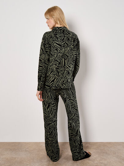 Linen Mix Leaf Print Shirt