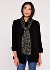 Animal Print Long Scarf, Green, large