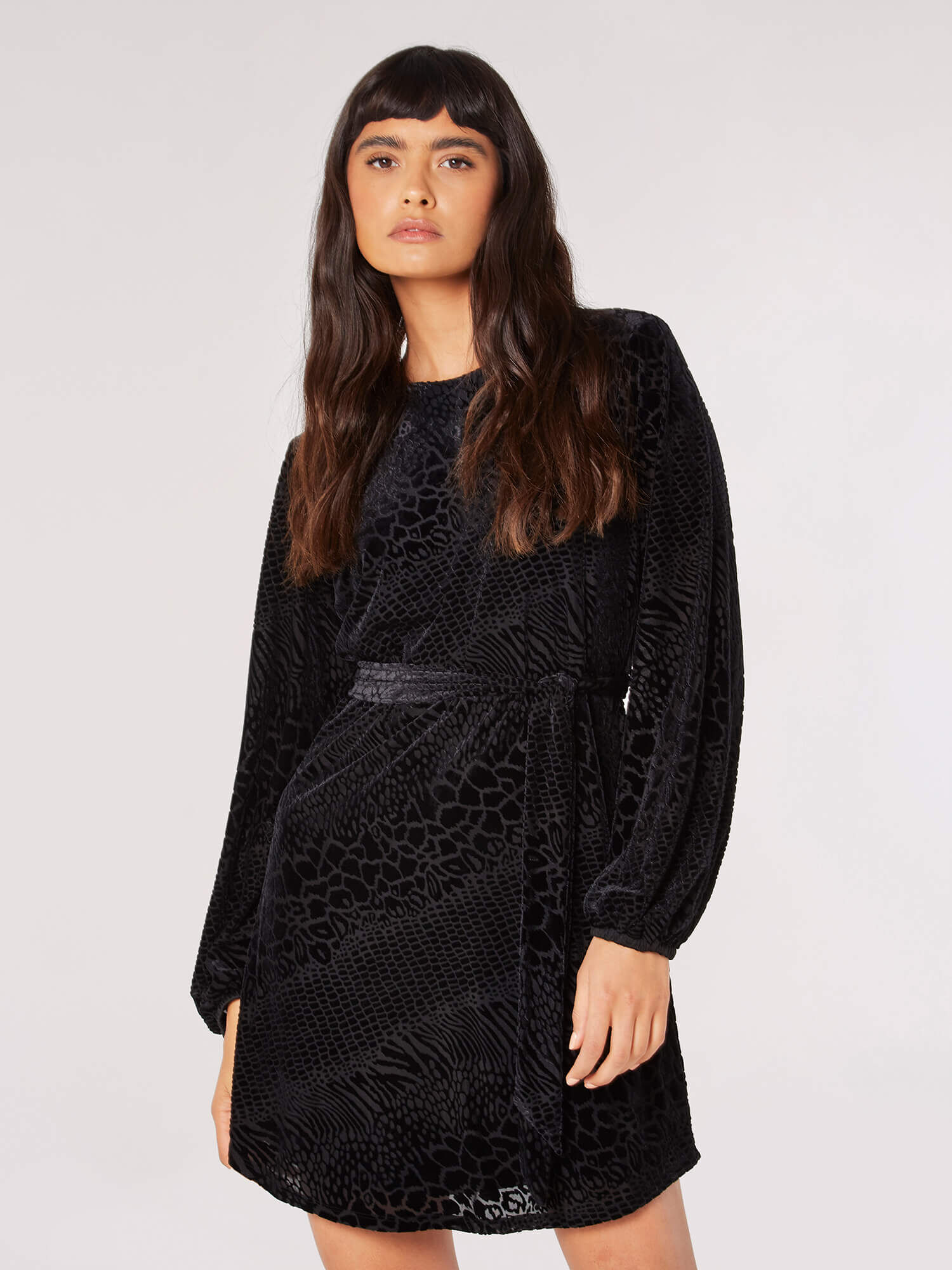 New look velvet sales burnout tunic dress