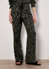 Leaf Linen Blend Wide Leg Trousers, Khaki, large