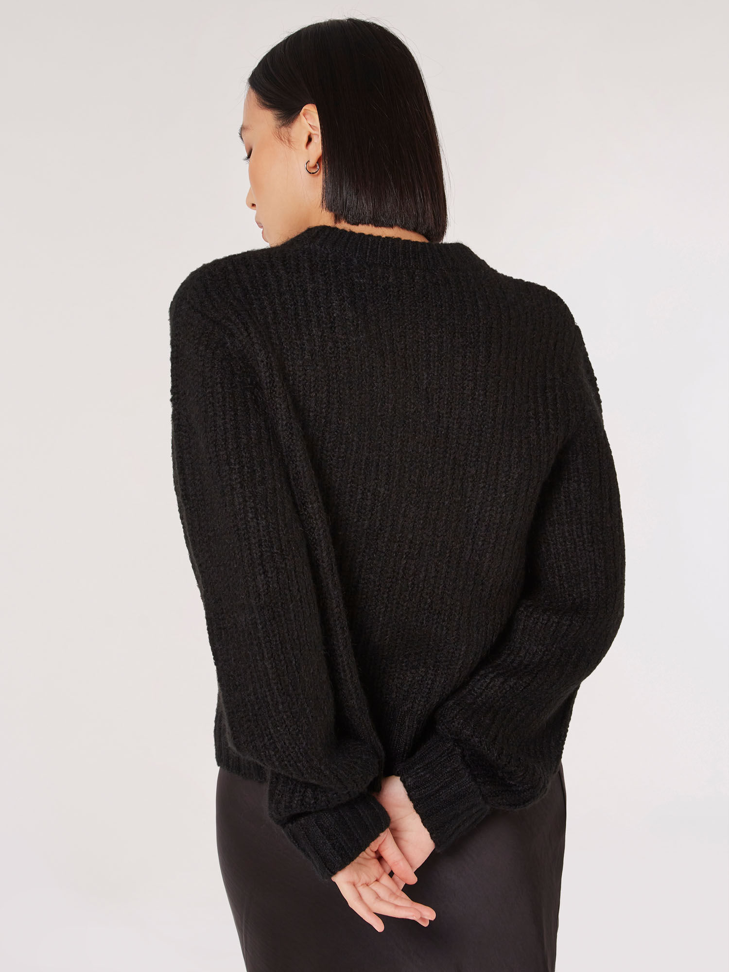 Chunky Knit Boxy Jumper Apricot Clothing
