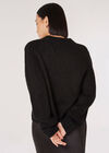 Chunky Knit Boxy Jumper, Black, large