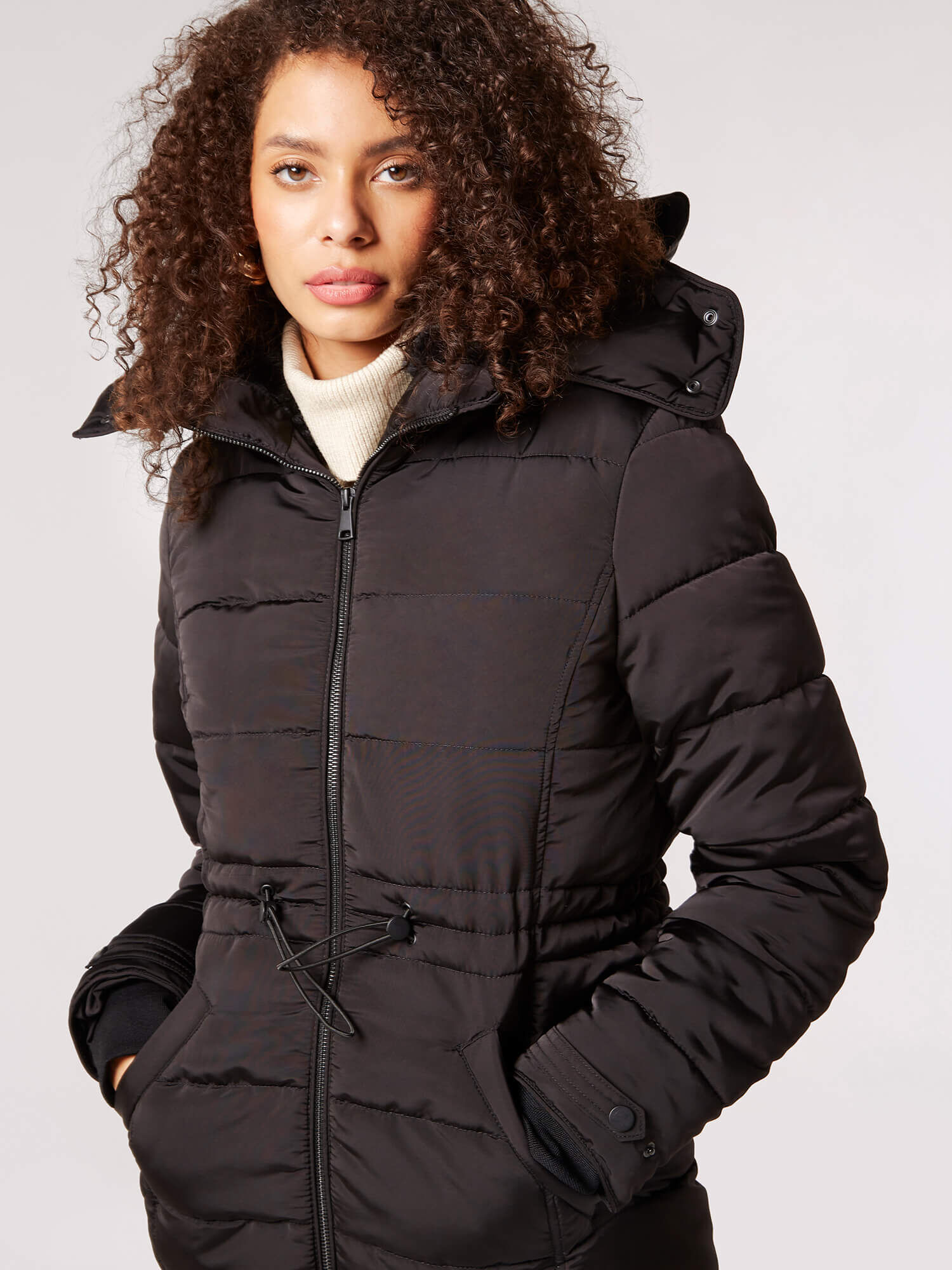 Womens coat big fur hood best sale