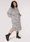 Curve Animal Print Midi Dress, Cream, large