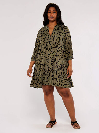 Curve Abstract Print Dress