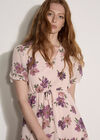 Floral Rose Chiffon Mini Dress, Pink, large