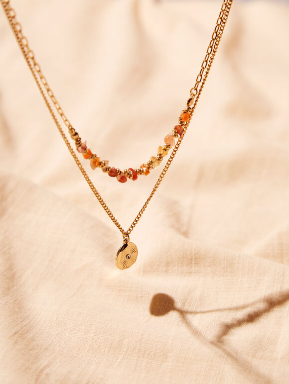 Chipping Choker Necklace, Gold, large