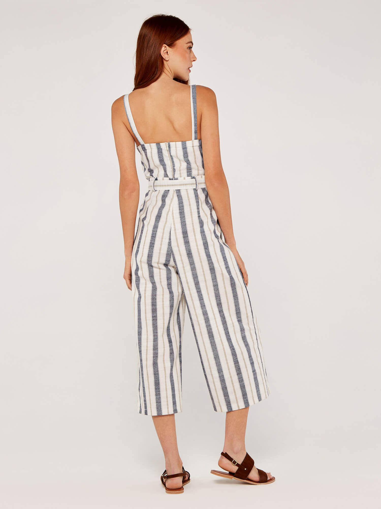 Navy striped tie hot sale bow palazzo jumpsuit