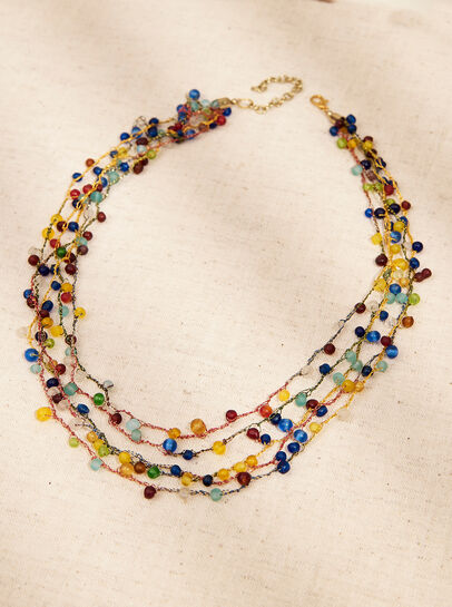 Layered Colourful Bead Necklace