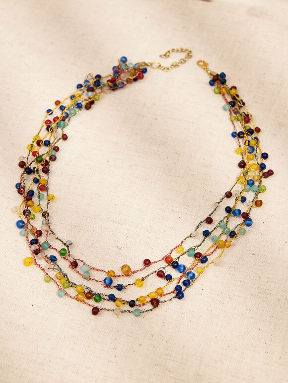 Layered Colourful Bead Necklace, Assorted, large