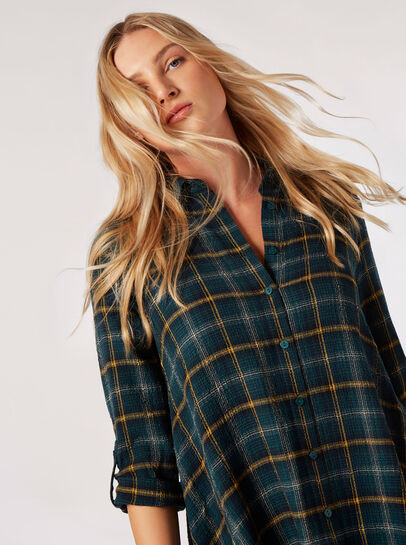 Checked Shirt Mini Dress