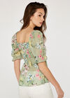 Floral Smock Bust Top, Mint, large