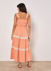 Crochet Lace Tiered Midi Dress, Coral, large