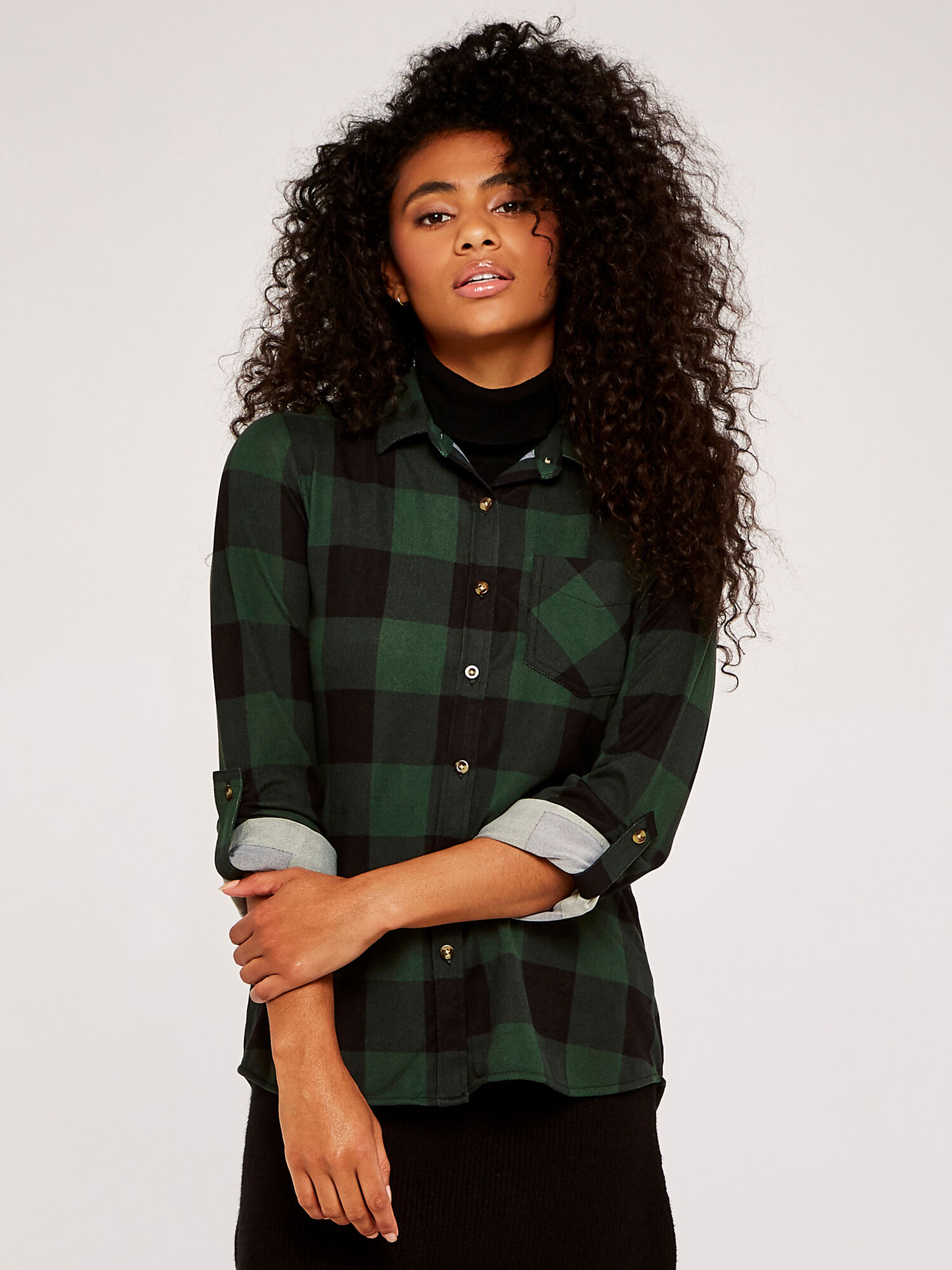 Green gingham new arrivals shirt womens