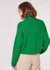 Roll Neck Ribbed Jumper, Green, large