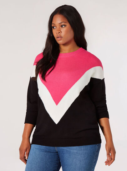Curve Chevron Chunky Jumper 