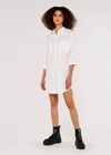 Oversized Shirt Mini  Dress, White, large