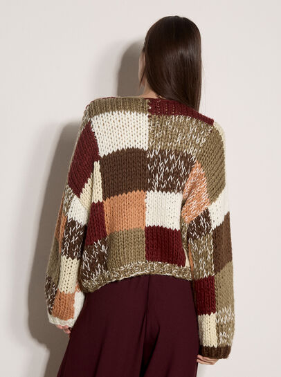 Chunky Hand-Crocheted Patchwork Jumper