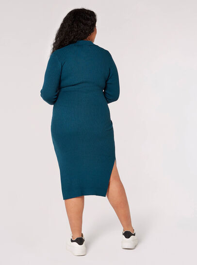 Curve Ribbed Midi Dress
