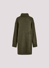 Exposed Seam Jumper Mini Dress, Khaki, large
