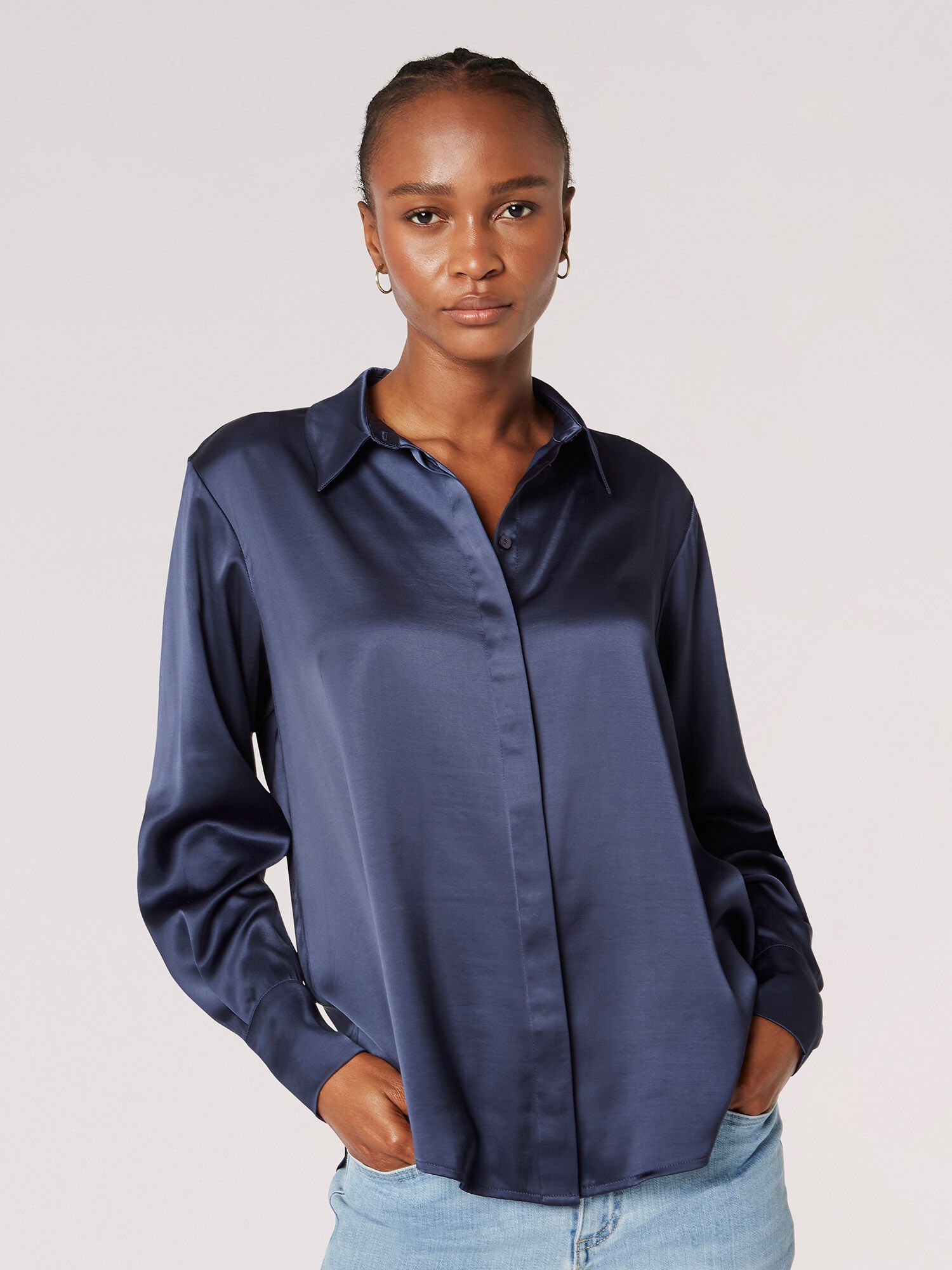 Oversized sales satin blouse