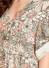 Retro Floral Smock Maxi Dress, Khaki, large