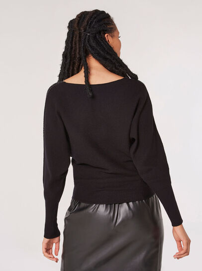 Batwing Sleeve Studded Jumper