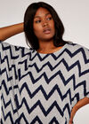 Curve Chevron Batwing Top, Grey, large