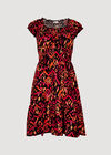Colourful Ikat Milkmaid Mini Dress, Black, large