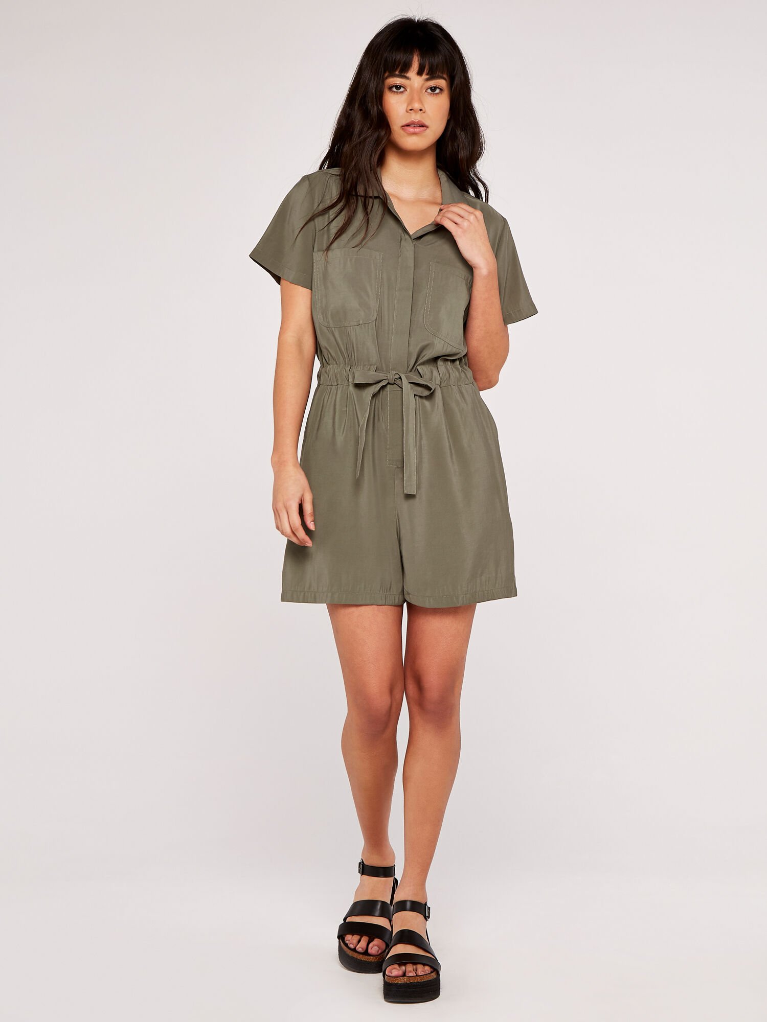 Khaki utility playsuit sale