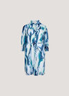 Painterly Swirls Shirt Mini Dress, Blue, large