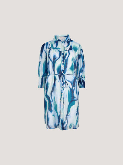 Painterly Swirls Shirt Mini Dress