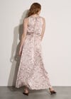 Paisley Print Satin Maxi Dress, Pink, large