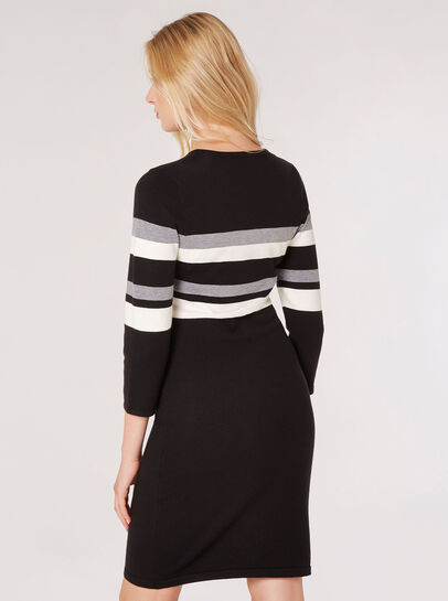 Striped Knitted Jumper Mini Dress