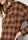 Check Print Shirt, Brown, large