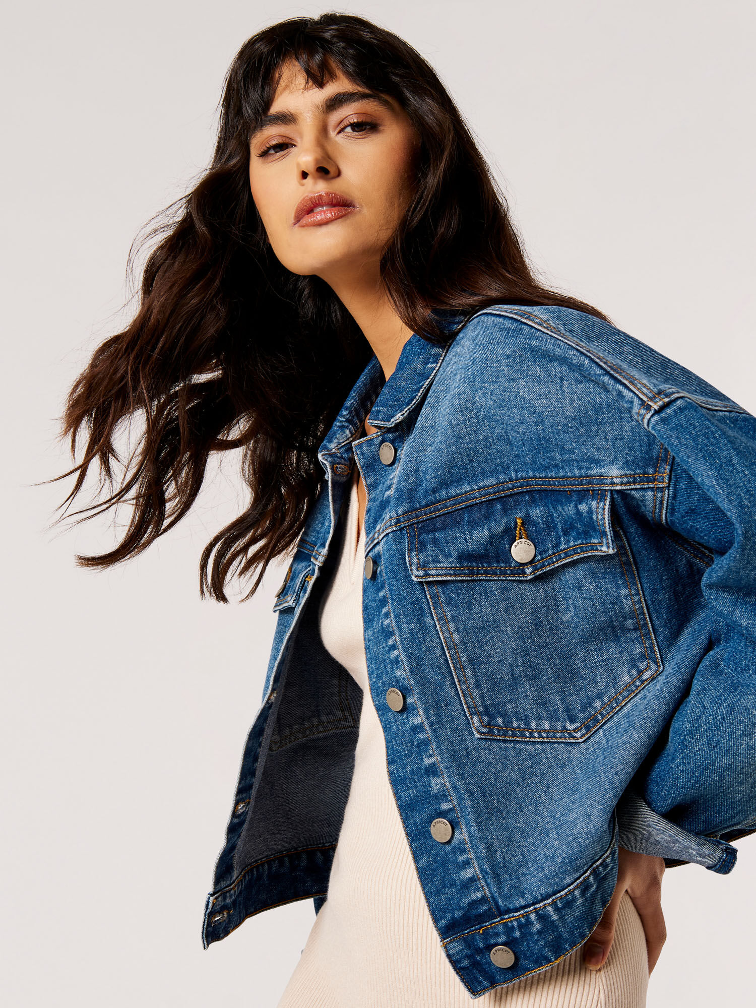 Boxy Fit Denim Trucker Jacket | Apricot Clothing Boxy Fit Denim Trucker Jacket | Apricot Clothing