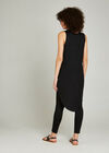 Black Sequin Sun Extreme High Low Vest, Black, large