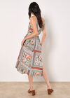Tropical Print Camisole Midi Dress, Mint, large