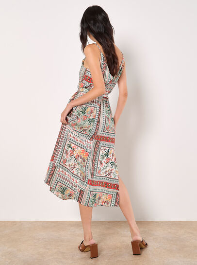 Tropical Print Camisole Midi Dress