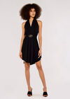 Halterneck Mini Dress, Black, large