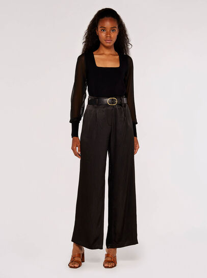 Chiffon Sleeve Knitted Jumper