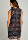 Ditsy Kaleidoscope Lace Dress, Black, large