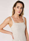 Panel Linen Midi Dress, Cream, large