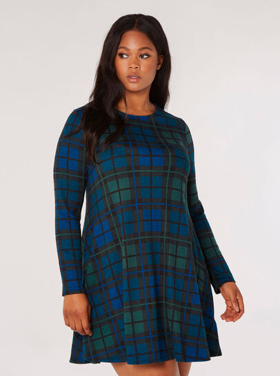 Curve Check Swing Mini Dress 