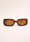 90s Style Square Sunglasses, Brown, large