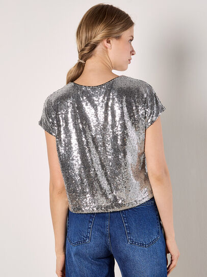 Sequin Crop T-Shirt