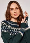 Fairisle Knit Jumper, Green, large